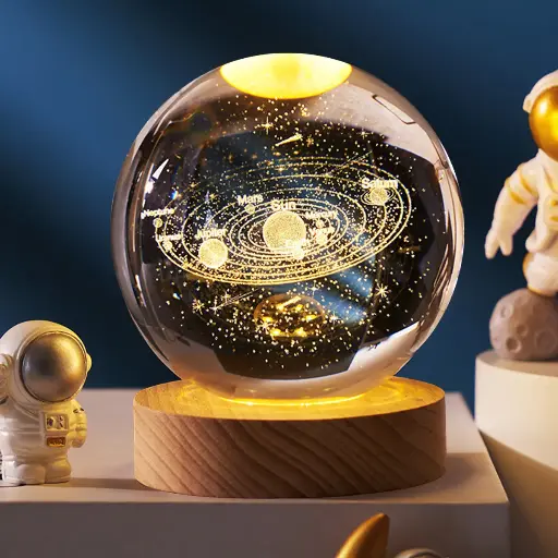3D Galaxy Crystal Ball Lamp